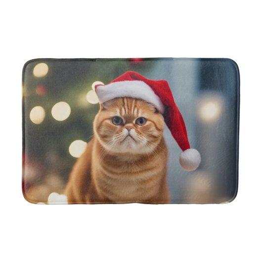 エキゾチック・ショートヘア・クリスマス バスマット (正面)