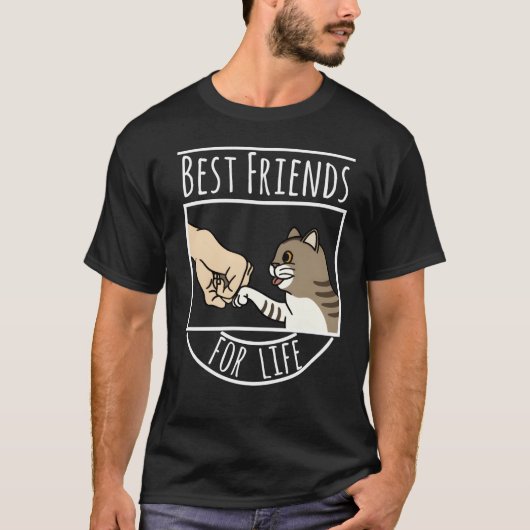 エキゾチック+ショートヘア 猫 一生の友達 ファミリー Tシャツ (正面)