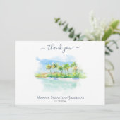 *~*エキゾチック・トロピカル・ビーチ絵画のAR7 結婚's サンキューカード (スタンド正面)