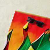 エキゾチック・ドラゴンフルーツ開花 ビーチタオル (インサイチュ)