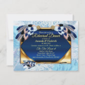 エキゾチック – パロットブルートーンフェザーリハーサルディナー 招待状 (正面)