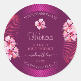 エキゾチック パープル プロダクト ラベル ピンク ハワイ フラワーズ