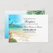 エキゾチック·ビーチ·披露宴頼·私は砂の中の名前について 招待状 (正面/裏面)