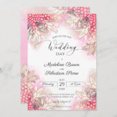 エキゾチック・ピンク・パイナップル結婚ズの 招待状 (正面/裏面)