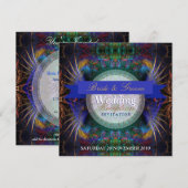 エキゾチック フラクタル フェザー 結婚式の招待状 招待状 (正面/裏面)