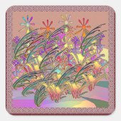 エキゾチック フラワー ガーデン 封筒シール スクエアシール (正面)