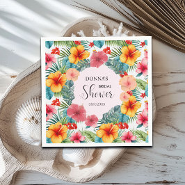エキゾチック フローラル ハワイアン ブライダル シャワー スタンダードカクテルナプキン