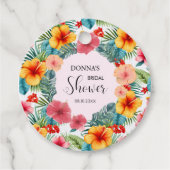 エキゾチック フローラル ハワイアン ブライダル シャワー フェイバータグ (正面)