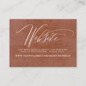 エキゾチック ボーホー フラワー テラコッタ ウェディング ウェブサイト エンクロージャーカード (正面)
