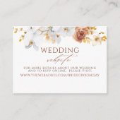 エキゾチック ボーホー フラワー テラコッタ ウェディング ウェブサイト エンクロージャーカード (正面)