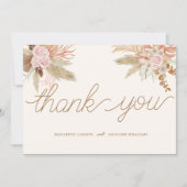 エキゾチック モダン ボーホ トロピカル ウェディング サンキューカード (正面)