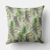 エキゾチック モンステラ パーム パステル パターン クッション (裏面)