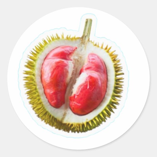 エキゾチック レッド ドリアン ステッカー - 稀少な果物の王様 A (正面)