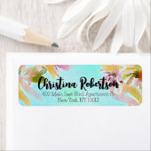 エキゾチックBoho水彩多肉類差出人住所 ラベル (インサイチュ)