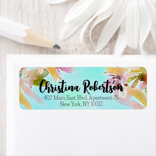 エキゾチックBoho水彩多肉類差出人住所 ラベル (インサイチュ)