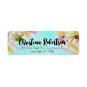 エキゾチックBoho水彩多肉類差出人住所 ラベル (正面)