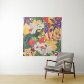 エキゾチックfと水色シームレスな熱帯パターン タペストリー (インサイチュ(横))