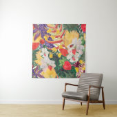 エキゾチックfと水色シームレスな熱帯パターン タペストリー (インサイチュ)