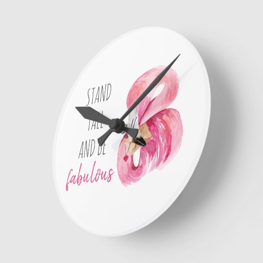 エキゾチッモダンクな高さと素晴らしいフラミンゴ ラウンド壁時計 (傾斜)