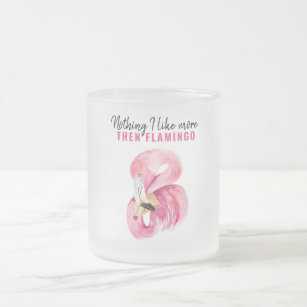 エキゾチッモダンクピンクの水彩フラミンゴ贈呈品 フロストグラスマグカップ