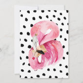 エキゾチッモダンクピンク水彩フラミンゴ&ドット シーズンカード (正面)