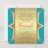 エキゾチッレースのようクアクア金ゴールドガールズパーティの招待状 招待状 (裏面)