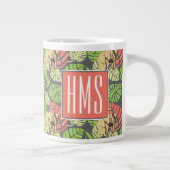 エキゾチッ葉クなジャングル·ゾウ|モノグラム ジャンボコーヒーマグカップ (右)