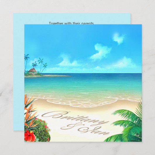 エキゾチッ頼クなビーチ(私はあなたの名前を砂に入れて) 招待状 (正面/裏面)