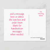 エキナセアとサースクカー葉書 – パーソナライズ ポストカード (裏面)