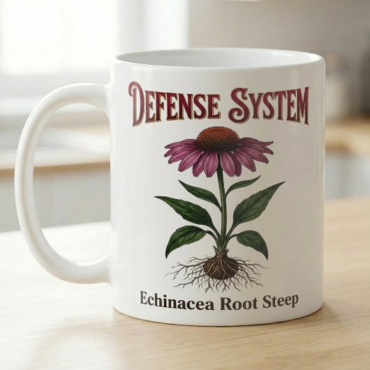 エキナセアの根の茶の植物画 コーヒーマグカップ