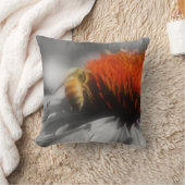 エキナセアの花にミツバチ クッション (ブランケット)