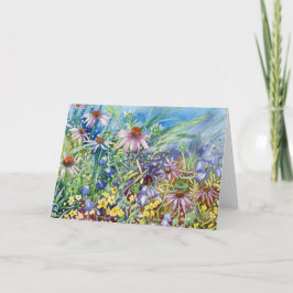 「エキナセアの草原」ブランク・ノートカード サンキューカード