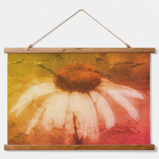 エキナセアコナフラワーデイジー動揺して抽象芸術 吊り下げ型タペストリー (正面)
