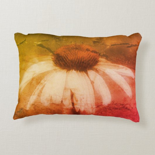 エキナセアコンフォアデイジー抽象芸術 アクセントクッション (裏面)