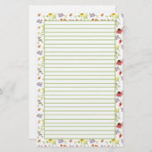 エキナセアニンニク薬草が並ぶ 便箋 (正面/裏面)