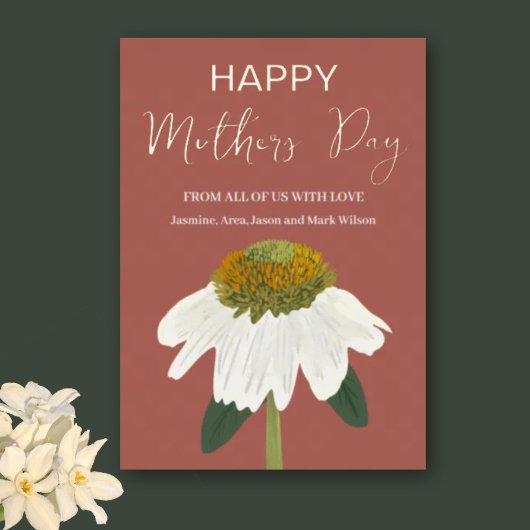 エキナセアフラワーハッピーマザーズデイ金ゴールド 箔シーズンカード