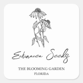 エキナセア種子ラベル スクエアシール