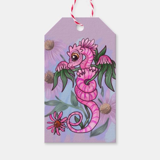 エキナセア花lil'ガーデンドラゴン ギフトタグ (正面)