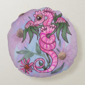 エキナセア花lil'ガーデンドラゴン ラウンドクッション (裏面)