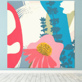 エキナセア芸術的抽象芸術モダンカラーブロック キャンバスプリント (インサイチュ (ウッドフロア))