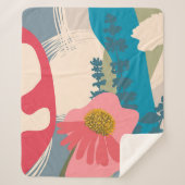 エキナセア芸術的抽象芸術モダンカラーブロック シェルパブランケット (正面)