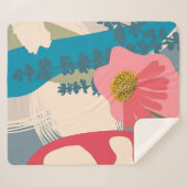 エキナセア芸術的抽象芸術モダンカラーブロック シェルパブランケット (正面(横))