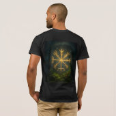 エギスヒャルムル 恐怖の兜 北欧の守護のシンボル Tシャツ (裏面フル)