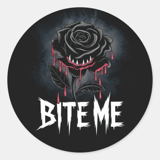 エギー'バイトme'ゴシックバラデザイン ラウンドシール (正面)