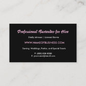 エギー黒とピンクスプラッシュイベントバーテンダー 名刺 (裏面)