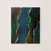 エギー・アゲート |ダークムーディージュジェルトーン神秘的なティール(緑がかった色) ジグソーパズル (縦)