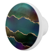 エギー・アゲート |ダークムーディージュジェルトーン神秘的なティール(緑がかった色) セラミックノブ (右)