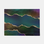 エギー・アゲート |ダークムーディージュジェルトーン神秘的なティール(緑がかった色) ドアマット (正面)