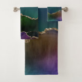 エギー・アゲート |ダークムーディージュジェルトーン神秘的なティール（緑がかった色） バスタオルセット (インサイチュ)