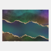 エギー・アゲート |ダークムーディージュジェルトーン神秘的なティール(緑がかった色) ラッピングペーパーシート (正面2)